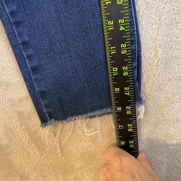 Levis Womens Jeans Size 25 25x28 724 High Rise Straight Raw Hem Stretch Denim Bl - Picture 5 of 15